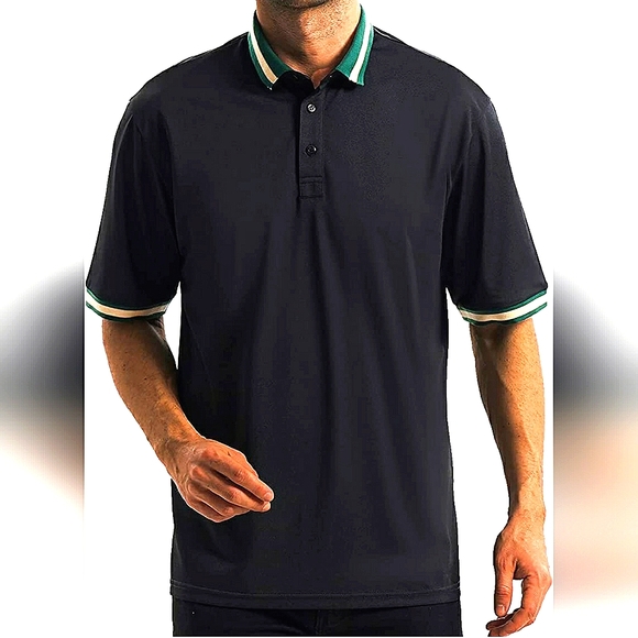 New! Lediney 2XL Men's Polo Golf Tennis Shirt. Regular Fit. Black. - Picture 2 of 9
